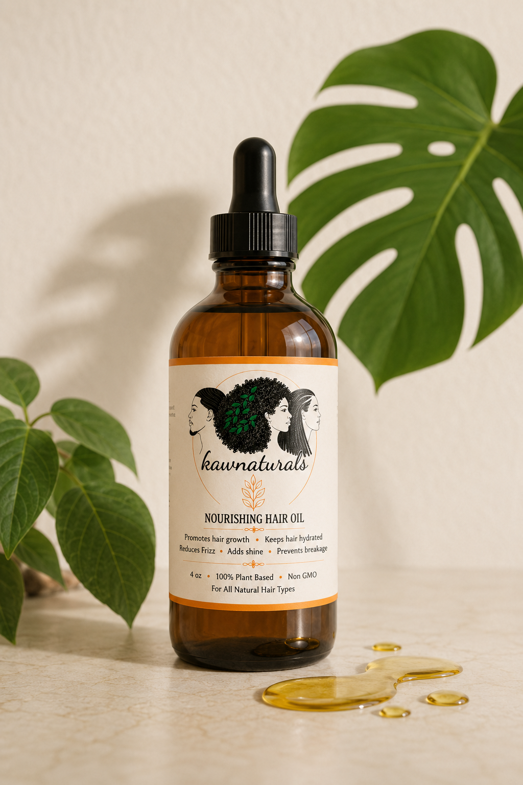 Kawnaturals nourishing hair oil bottle