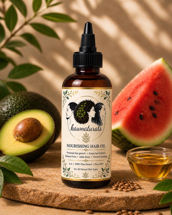 Kawnaturals hair oil with botanical ingredients